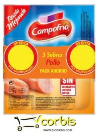 CAMPOFRIO SALCHICHAS POLLO PACK 3X170G 