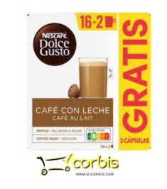NESCAFE DOLCE GUSTO CAPSULAS CAFE LECHE 16UN  
