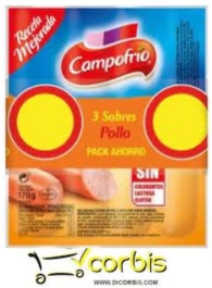 CAMPOFRIO SALCHICHAS POLLO PACK 2X140G 