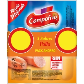 CAMPOFRIO SALCHICHAS POLLO PACK 3X170G 