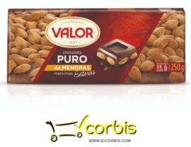 CHOCOLATE VALOR PURO CON ALMENDRAS 250GR 