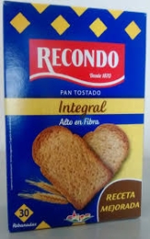 PAN TOSTADO INTEGRAL RECONDO 30 REBANADAS
