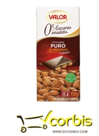 VALOR CHOCOLATE SIN AZUCAR PURO ALMENDRAS 150GR 