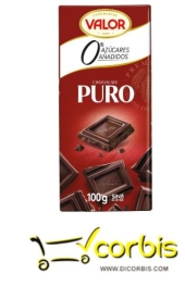 VALOR CHOCOLATE SIN AZUCAR PURO 100GR 