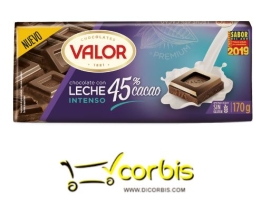 VALOR CHOCOLATE CON LECHE 45  170GR 