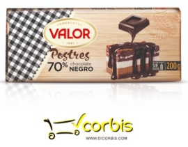 VALOR CHOCOLATE POSTRE NEGRO 70  200GR 