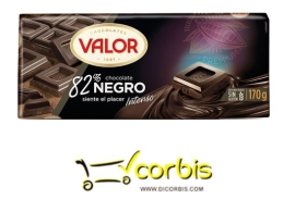 VALOR CHOCOLATE NEGRO 82  170GR 