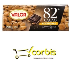 VALOR CHOCOLATE ALMENDRAS 82  250GR 