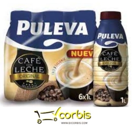 PULEVA CAFE CON LECHE BOTELLA 1L PACK 6UND 