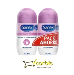 SANEX INVISIBLE ROLL ON P 2X50ML 