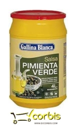 GALLINA BLANCA SALSA PIMIENTA VERDE 600GR 